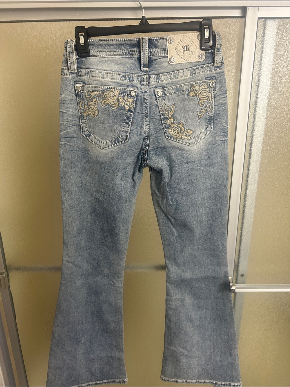 Miss Me Light Blue Embroidered Flare Jeans - Picture 4 of 4